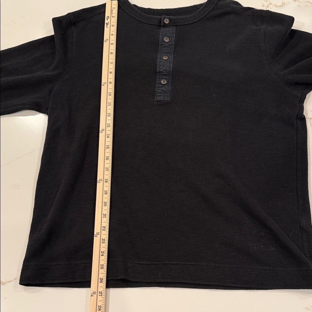 Banana Republic Black Henley Pullover Sweatshirt Men’s Large - Picture 5 of 6
